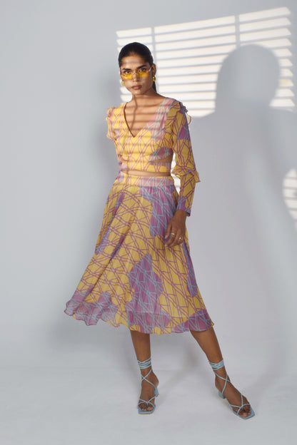 Parallax Pleated Skirt Set