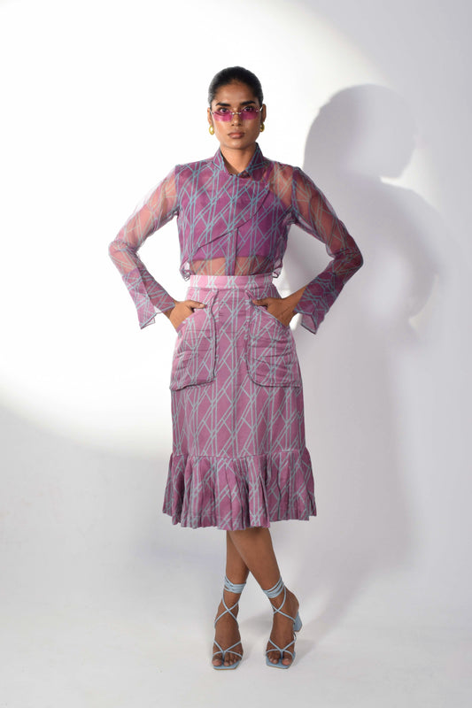 Philo Extended panel shirt and skirt set